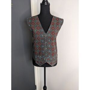 *3 for $20* Silver Stream 100% Cotton Geometric Print Vest‎ - Small